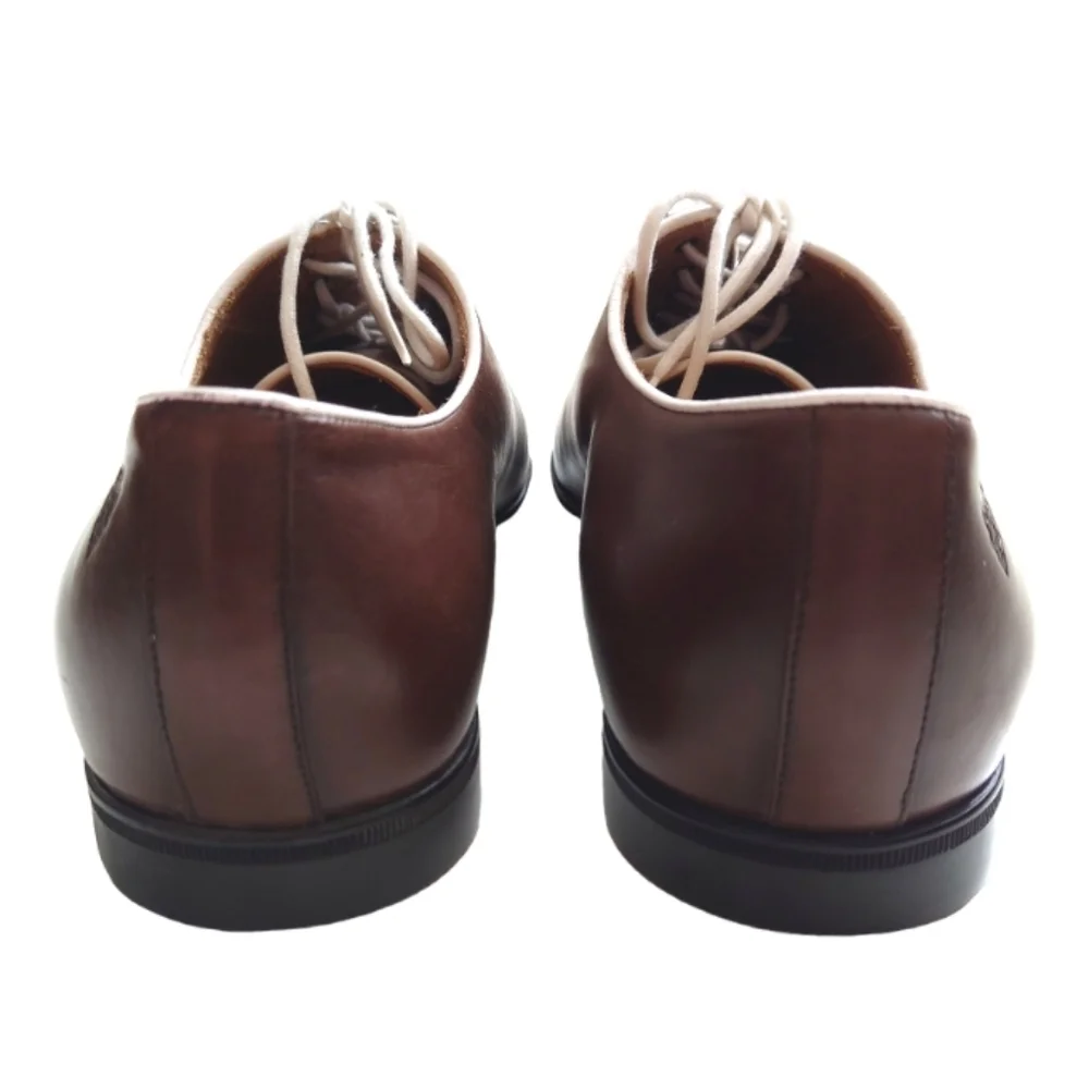 GUCCI Men's Brown Leather Lace-up Shoes Size 9.5